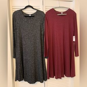 TWO! Old Navy soft knit swing dress, XL